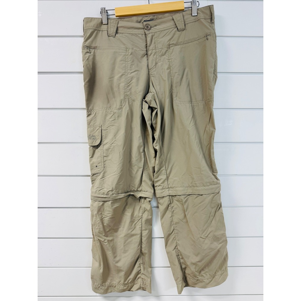 Cabelas Womens Convertible Hiking Cargo Pants Khaki Tan UPF 50 Size 10/32